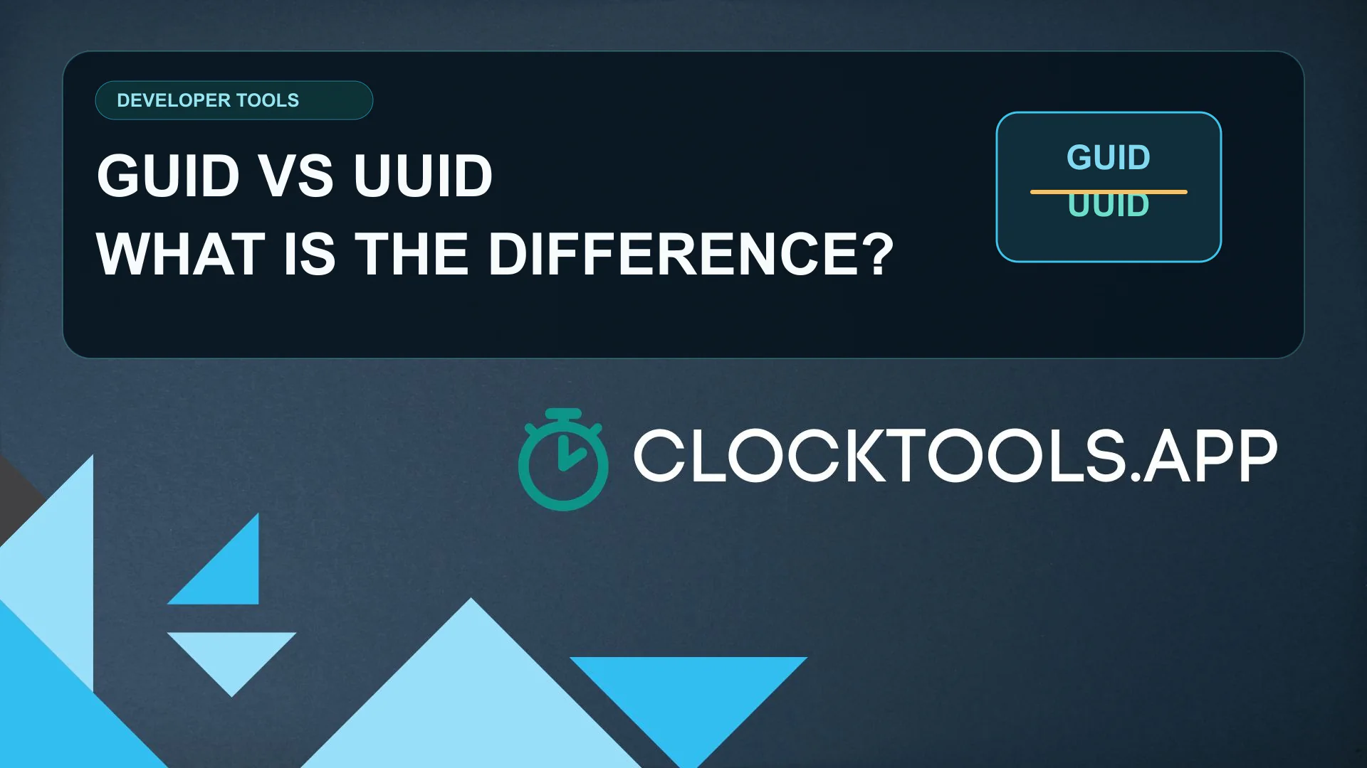 Comparación de GUID vs UUID imagen destacada para ClockTools