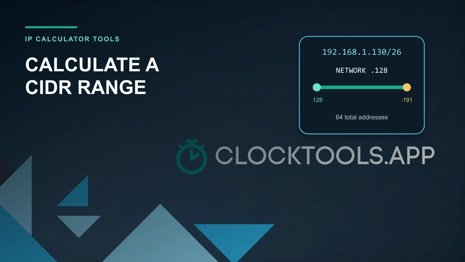 CIDR Präfixblöcke, angeordnet als Netzwerkbereich auf einem ClockTools Hintergrund
