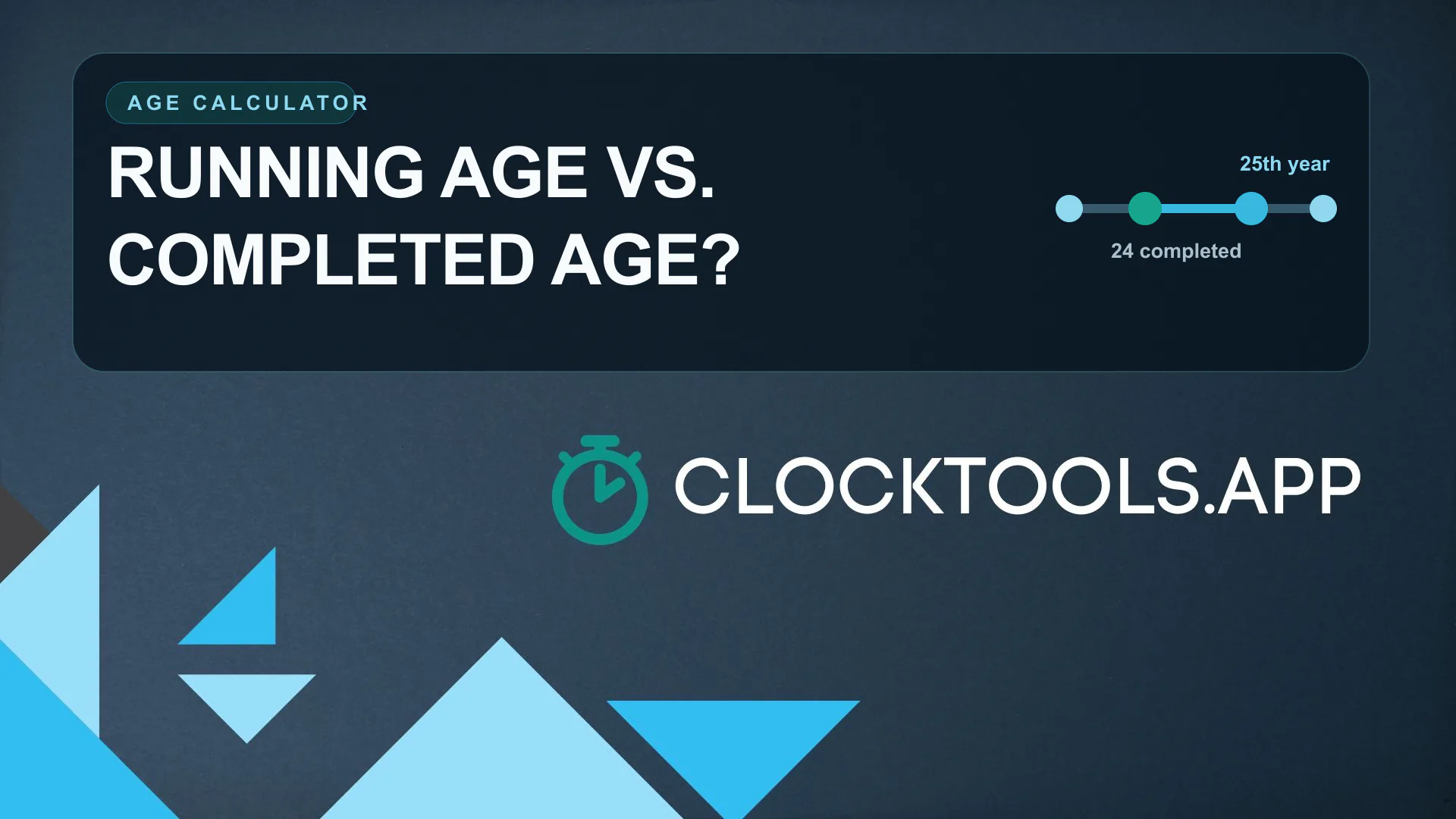 Беговой возраст и завершенный возраст — изображение для ClockTools
