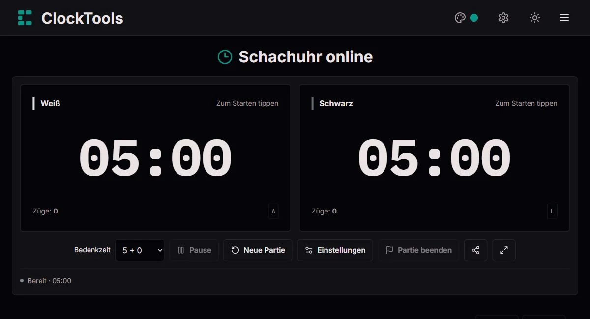 Unsere Schachuhr mit zwei Anzeigen und kompakten Bedienelementen