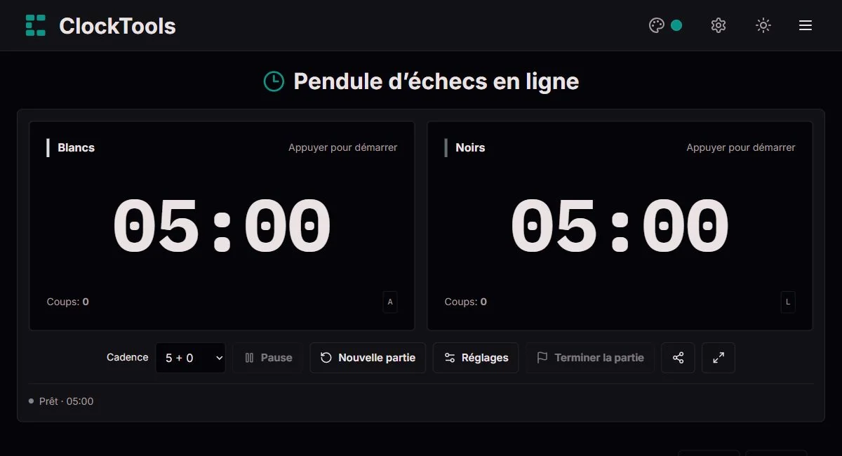 Notre pendule d’échecs avec deux affichages et des commandes compactes
