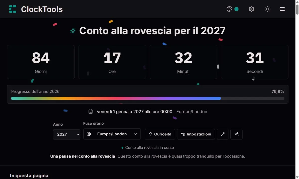 Conto alla rovescia di Capodanno con città selezionata e grandi numeri per giorni, ore, minuti e secondi